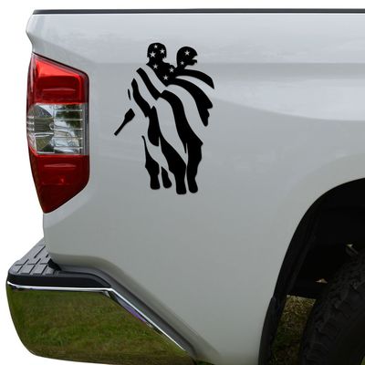 Rosie Decals American Flag Soldiers Patriots Die Cut Vinyl Decal Sticker For Car Truck Motorcycle Window Bumper Wall Decor Size- [10 inch/25 cm] Tall Color- Gloss White
