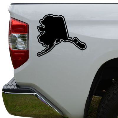 Alaska State Map Capital Die Cut Vinyl Decal Sticker For Car Truck Motorcycle Window Bumper Wall Decor Size- [10 inch/25 cm] Wide Color- Matte Black