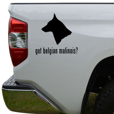 Rosie Decals Got Belgian Malinois Dog Pet Die Cut Vinyl Decal Sticker For Car Truck Motorcycle Window Bumper Wall Decor Size- [6 inch/15 cm] Wide Color- Matte White