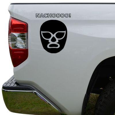 Rosie Decals Lucha Libre Luchador Nacho Mask Wrestling Die Cut Vinyl Decal Sticker For Car Truck Motorcycle Window Bumper Wall Decor Size- [6 inch/15 cm] Tall Color- Matte White