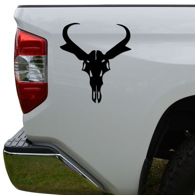 Antelope Skull Antler Die Cut Vinyl Decal Sticker For Car Truck Motorcycle Window Bumper Wall Decor Size- [8 inch/20 cm] Tall Color- Matte White