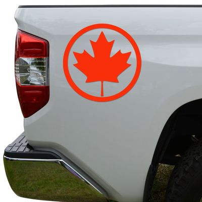 Rosie Decals Maple Leaf Canadian Flag Map Die Cut Vinyl Decal Sticker For Car Truck Motorcycle Window Bumper Wall Decor Size- [12 inch/30 cm] Tall Color- Matte Black