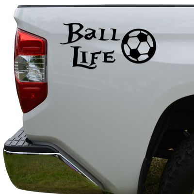 Rosie Decals Ball Life Soccer Die Cut Vinyl Decal Sticker For Car Truck Motorcycle Window Bumper Wall Decor Size- [15 inch/38 cm] Wide Color- Matte Black