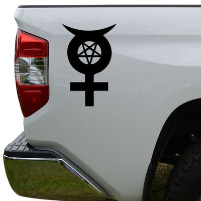 Rosie Decals Satan Logo Satanic Die Cut Vinyl Decal Sticker for Car Truck Motorcycle Window Bumper Wall Decor Size- [10 inch/25 cm] Tall Color- Matte White