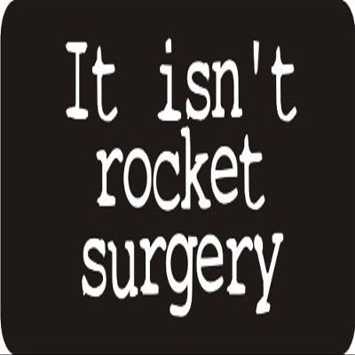 1080 Graphics 3 - It Isn't Rocket Surgery 1 1/4" x 3" Hard Hat Biker Helmet Stickers Bs355