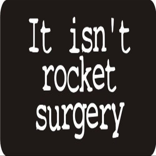 1080 Graphics 3 - It Isn't Rocket Surgery 1 1/4" x 3" Hard Hat Biker Helmet Stickers Bs355