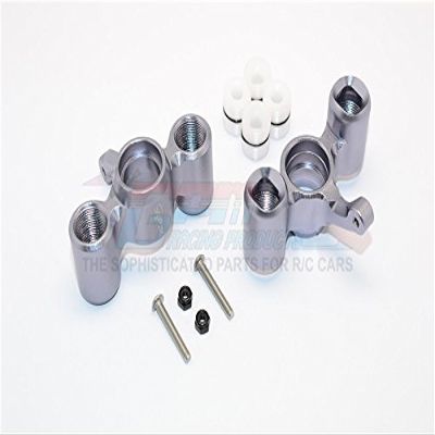 Team Magic E6 III HX Upgrade Parts Aluminum Front/Rear Knuckle Arm With Delrin Collars - 1Pr Set Gray Silver
