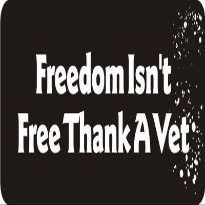 1080 Graphics 3 - Freedom Isn't Free Thank A Vet 1 1/4" x 3" Hard Hat Biker Helmet Stickers Bs153