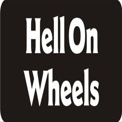 1080 Graphics 3 - Hell On Wheels 1 1/4" x 3" Hard Hat Biker Helmet Stickers Bs183