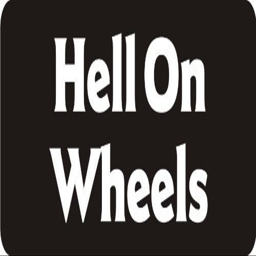 1080 Graphics 3 - Hell On Wheels 1 1/4" x 3" Hard Hat Biker Helmet Stickers Bs183