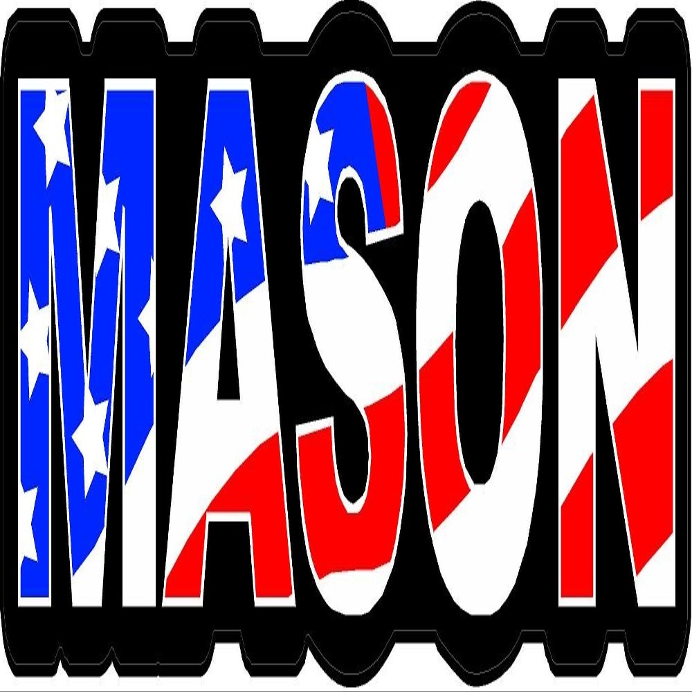 1080 Graphics 3 - Mason US Flag Hard Hat/Helmet Stickers 1" x 2" H141