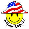 1080 Graphics 3 - Happy Logger Smiley USA Hardhat Oilfield Helmet Toolbox Sticker H865 view 1