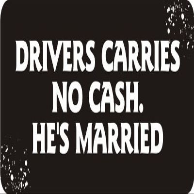 1080 Graphics 3 - Drivers Carries No Cash. He's Married 1 1/4" x 3" Hard Hat Biker Helmet Stickers Bs136