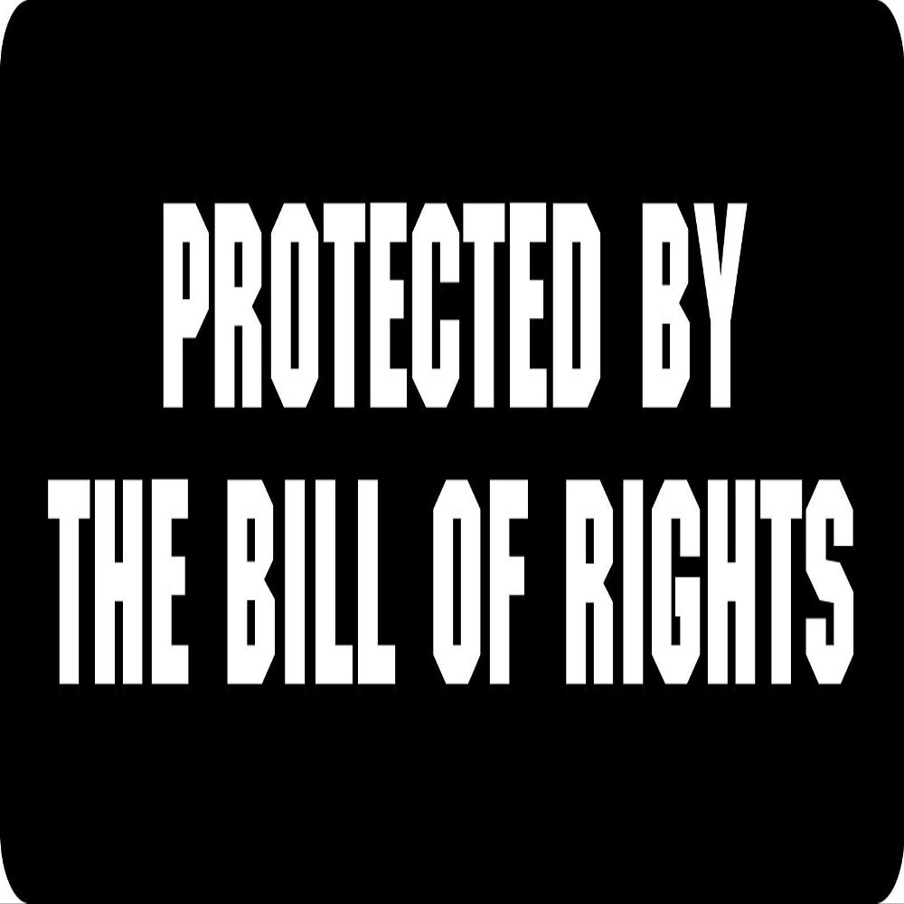 1080 Graphics 3 - Protected by The Bill of Rights Hard Hat/Biker Helmet Sticker BS 1182