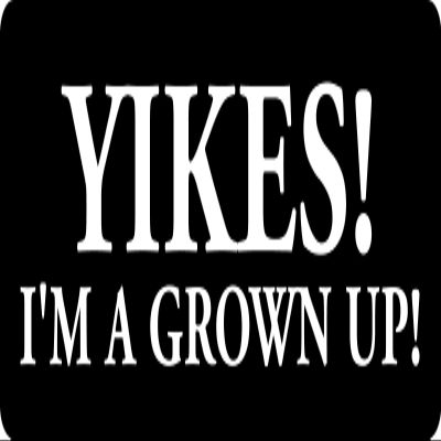1080 Graphics 3 - Yikes I'm A Grown Up Hard Hat/Biker Helmet Sticker BS 981