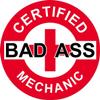 1080 Graphics 3 - Red Certified Bad Ass Mechanic 2" Hard Hat/Helmet Stickers H707 view 1