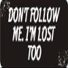 1080 Graphics 3 - Don't Follow Me. I'm Lost Too 1 1/4" x 3" Hard Hat Biker Helmet Stickers Bs123 view 1