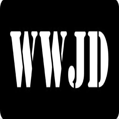 1080 Graphics 3 - WWJD Hard Hat/Biker Helmet Sticker BS 976