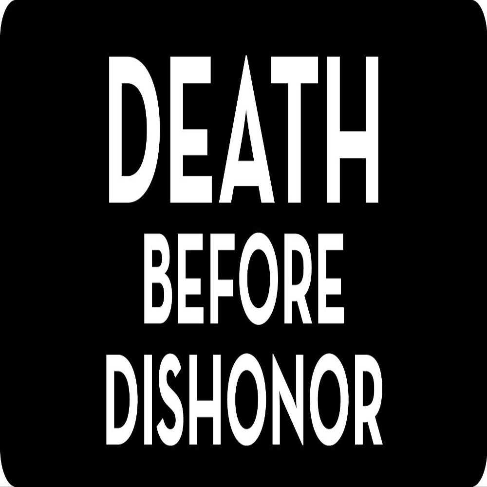 1080 Graphics 3 - Death Before Dishonor Hard Hat/Biker Helmet Sticker BS 728