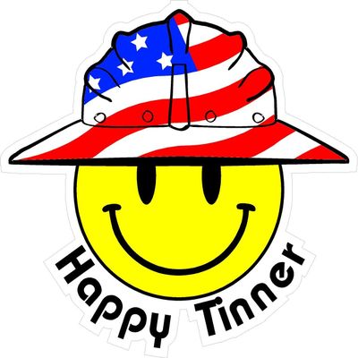 1080 Graphics 3 - Happy Tinner Smiley USA Hardhat Oilfield Helmet Toolbox Sticker H907