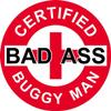 1080 Graphics 3 - Red Certified Bad Ass Buggy Man 2" Hard Hat/Helmet Stickers H670 view 1