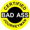 1080 Graphics 3 - Certified Bad Ass Journeyman 2" Hard Hat/Helmet Stickers H620 view 1