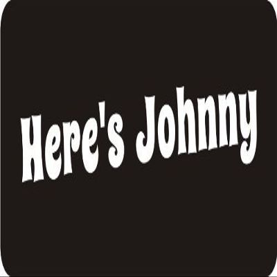 1080 Graphics 3 - Here's Johnny 1 1/4" x 3" Hard Hat Biker Helmet Stickers Bs187