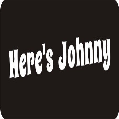 1080 Graphics 3 - Here's Johnny 1 1/4" x 3" Hard Hat Biker Helmet Stickers Bs187