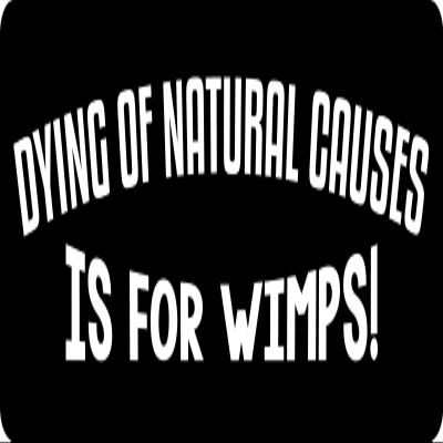 1080 Graphics 3 - Dying of Natural Causes is for Wimps Hard Hat/Biker Helmet Sticker BS 761