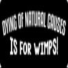 1080 Graphics 3 - Dying of Natural Causes is for Wimps Hard Hat/Biker Helmet Sticker BS 761 view 1