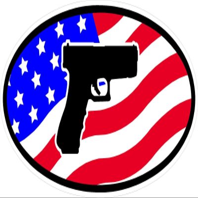 1080 Graphics 3 - Handgun Us Flag Oval Hard Hat/Helmet Stickers H224