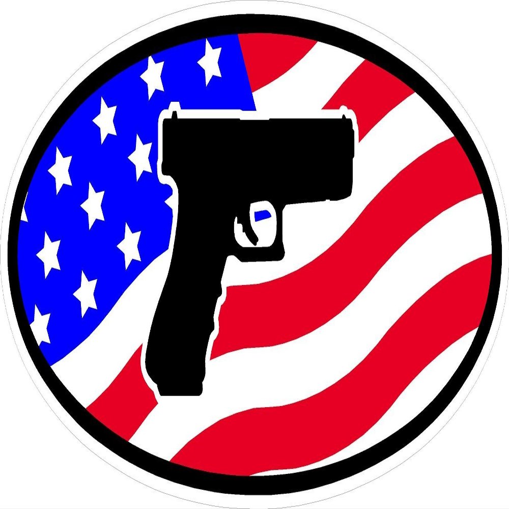 1080 Graphics 3 - Handgun Us Flag Oval Hard Hat/Helmet Stickers H224