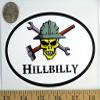 1080 Graphics Hillbilly 3 1/2" x 5 1/2" Oval Euro Bumper Sticker B156 view 1