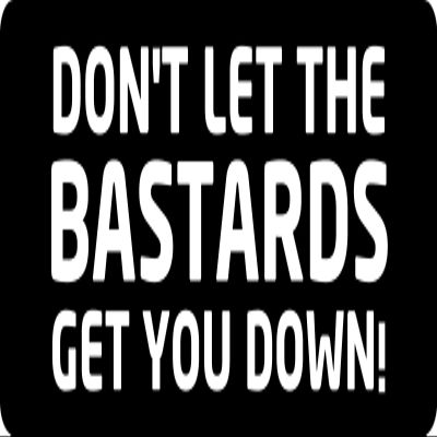 1080 Graphics 3 - Don't Let The Bastards Get You Down! Hard Hat/Biker Helmet Sticker BS 752