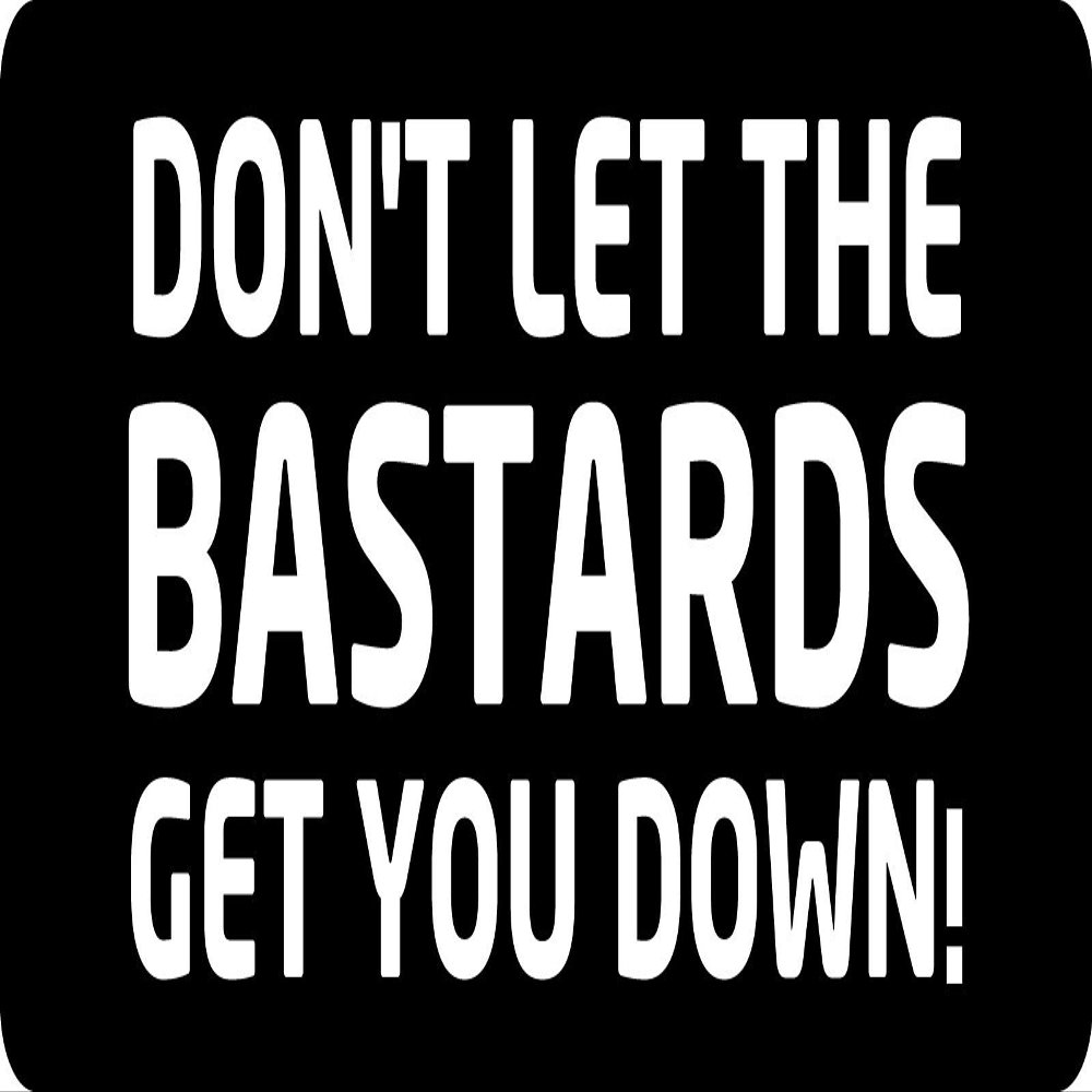 1080 Graphics 3 - Don't Let The Bastards Get You Down! Hard Hat/Biker Helmet Sticker BS 752