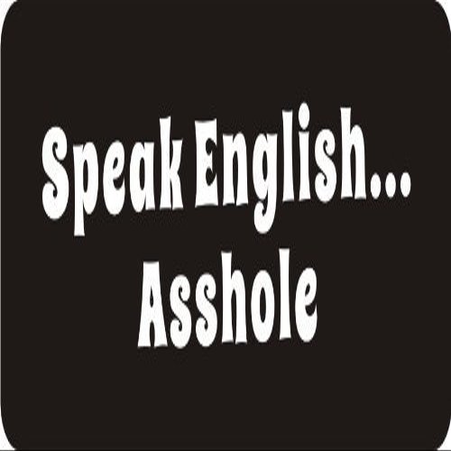 1080 Graphics 3 - Speak English.A$$Hole 1 1/4" x 3" Hard Hat Biker Helmet Stickers Bs517