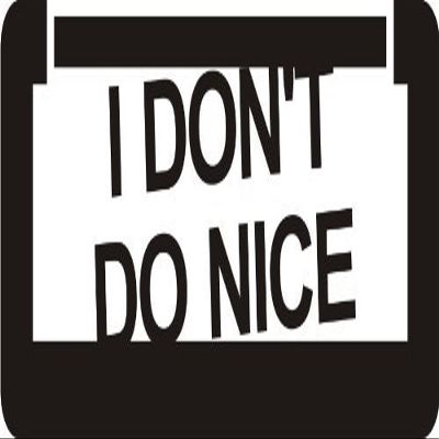 1080 Graphics 3 - I Don't Do Nice 1 1/4" x 3" Hard Hat Biker Helmet Stickers Bs218