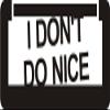 1080 Graphics 3 - I Don't Do Nice 1 1/4" x 3" Hard Hat Biker Helmet Stickers Bs218 view 1