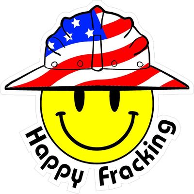 1080 Graphics 3 - Happy Fracking Smiley USA Hardhat Oilfield Helmet Toolbox Sticker H816