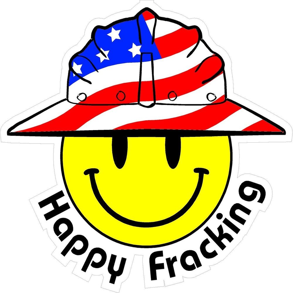 1080 Graphics 3 - Happy Fracking Smiley USA Hardhat Oilfield Helmet Toolbox Sticker H816