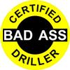 1080 Graphics 3 - Certified Bad Ass Driller 2" Hard Hat/Helmet Stickers H600 view 1