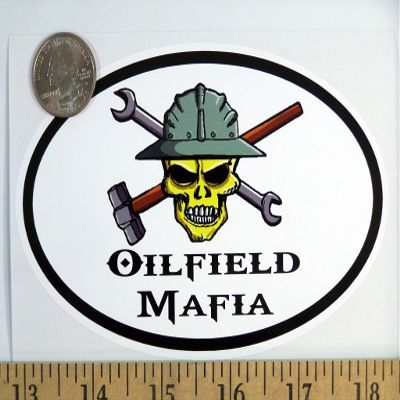 1080 Graphics Oilfield Mafia 3 1/2" x 5 1/2" Oval Euro Bumper Sticker B152