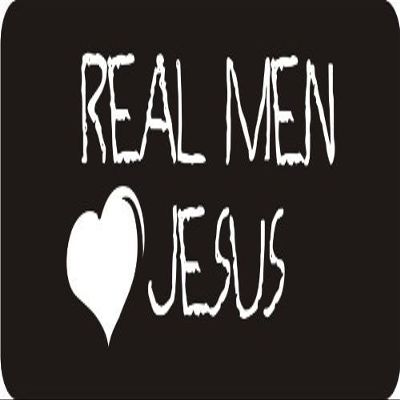 1080 Graphics 3 - Real Men Love Jesus 1 1/4" x 3" Hard Hat Biker Helmet Stickers Bs473