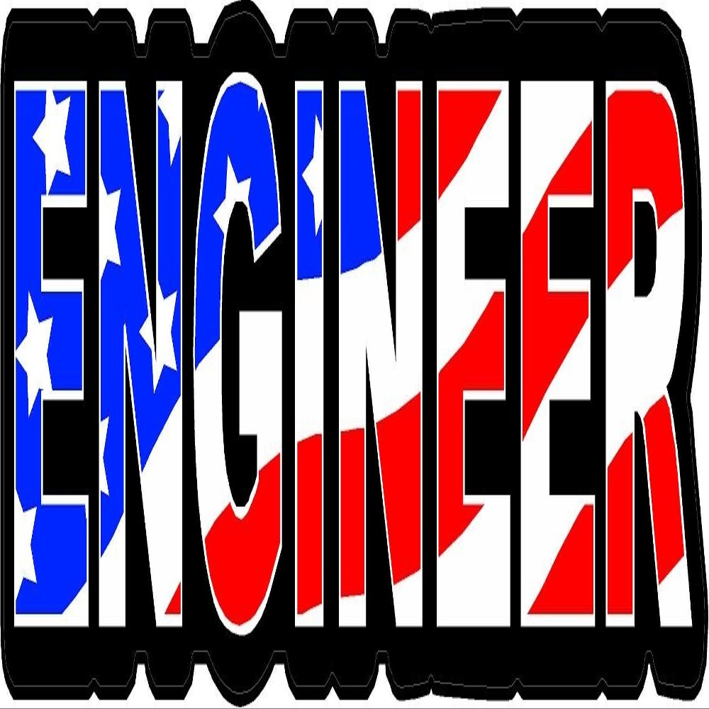 1080 Graphics 3 - Engineer US Flag Hard Hat/Helmet Stickers 1" x 2" H142
