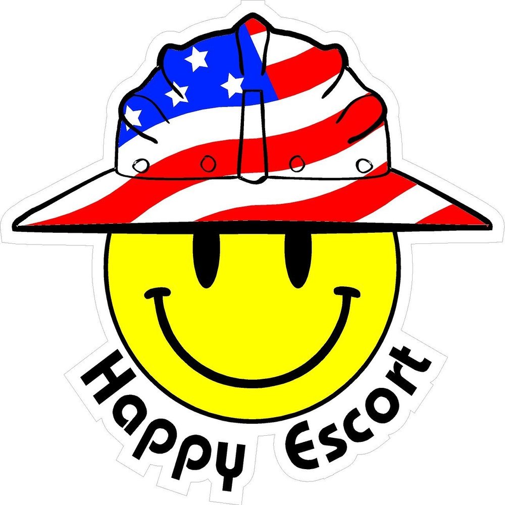 1080 Graphics 3 - Happy Escort Smiley USA Hardhat Oilfield Helmet Toolbox Sticker H840
