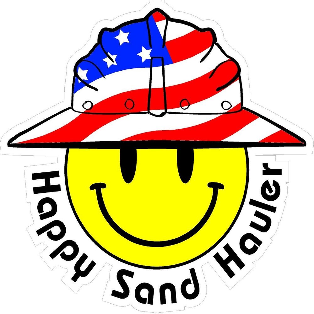 1080 Graphics 3 - Happy Sand Hauler Smiley USA Hardhat Oilfield Helmet Toolbox Sticker H896
