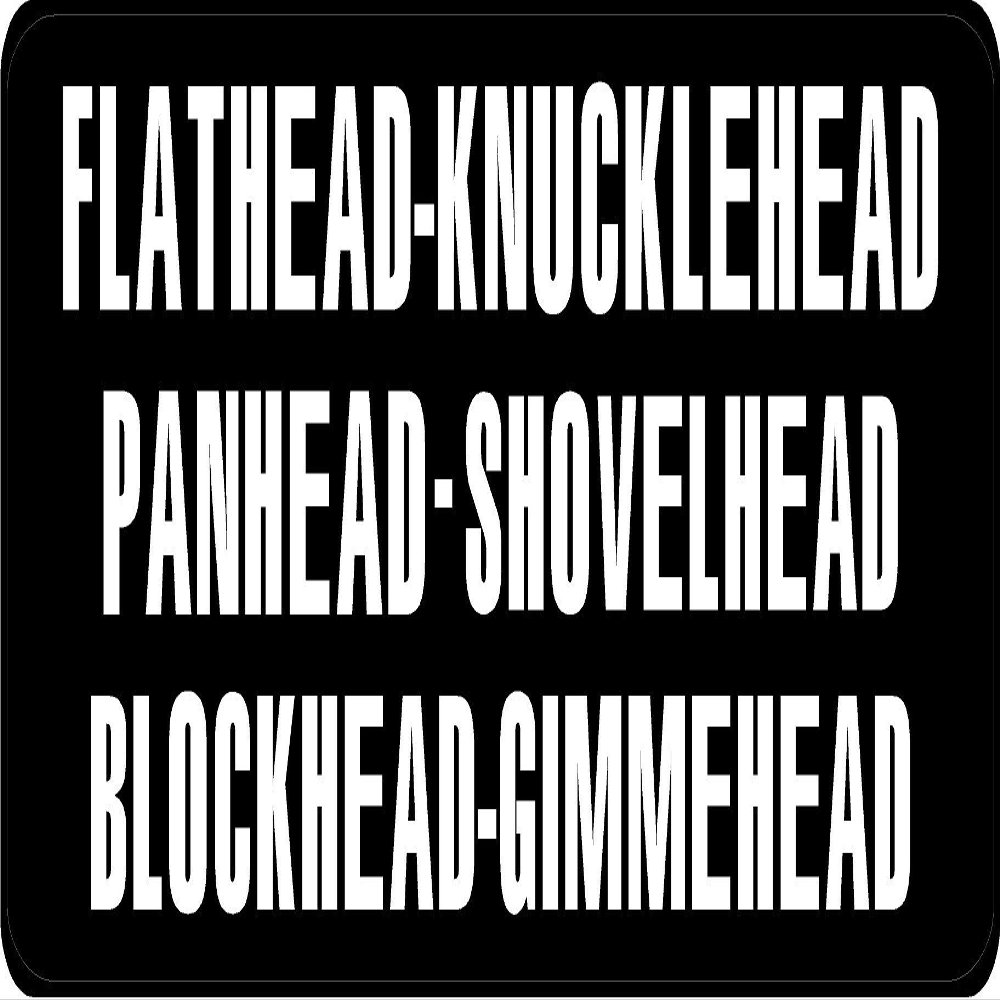 1080 Graphics 3 - Flathead Knucklehead Panhead Shovelhead Hard Hat/Biker Helmet Sticker BS 792