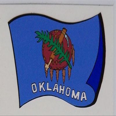 1080 Graphics 3 - Oklahoma Flag Hard Hat/Helmet Stickers 1" x 2" H101