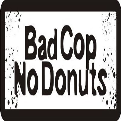 1080 Graphics 3 - Bad Cop No Donuts 1 1/4" x 3" Hard Hat Biker Helmet Stickers Bs049