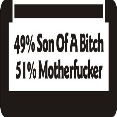 1080 Graphics 3-49% Son of A Bitch 51% Mother 1 1/4" x 3" Hard Hat Biker Helmet Stickers Bs013